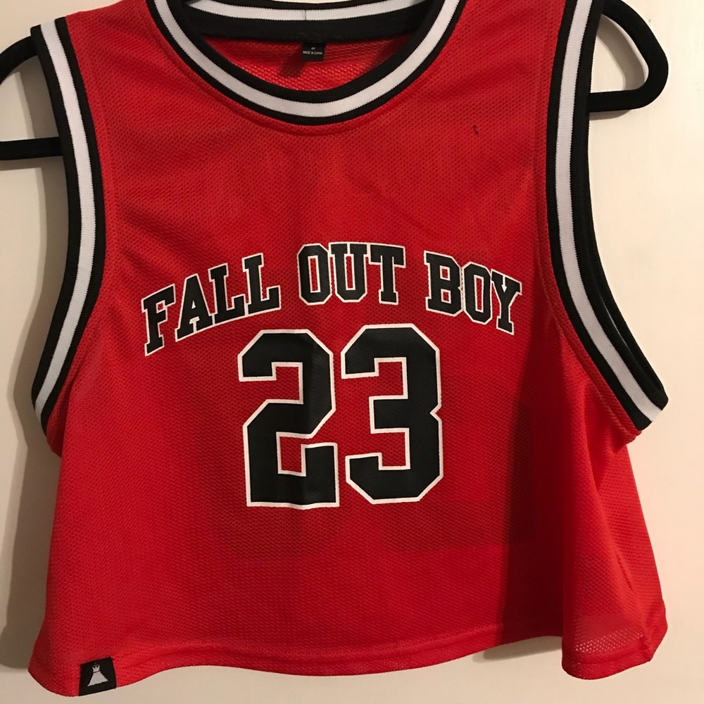 Hot Topic Fall Out Boy Jersey Crop Size M